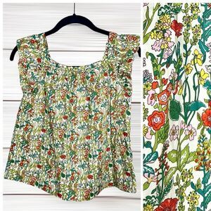 NWT New Girl’s BONPOINT Cotton Floral Summer Peasant Top Blouse size 12